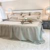 Piper Classics Provincial Linen Natural Beige Ruffled Queen Bedspread, 56" W x 78" L, Plus Ruffled Skirt on 3 Sides w/ 45" Drop, 100% Linen Bedding view 1