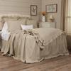Piper Classics Provincial Linen Natural Beige Ruffled Queen Bedspread, 56" W x 78" L, Plus Ruffled Skirt on 3 Sides w/ 45" Drop, 100% Linen Bedding view 4