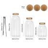 3Pcs Glass Storage Container with Round Ball Cork,Coffee Bean Jar Glass Cork Clear Stripe Glass Bottles with Cork Glass Canisters for Food, Coffee, Sugar, Spice, Tea,DIY (500ml / 700ml / 1000ml) view 4