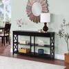 Convenience Concepts Oxford 2-Drawer Console Table with Shelves, 60", Black view 2