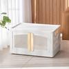 Folding and Stackable Container with Doors and Handles | Storage Container | Storage Organizer | Storage Totes | Trunk Organizer, 72 Liter, Set of 2, White&Cream Handle view 2