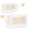 Folding and Stackable Container with Doors and Handles | Storage Container | Storage Organizer | Storage Totes | Trunk Organizer, 72 Liter, Set of 2, White&Cream Handle view 4