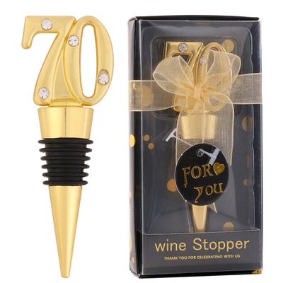 24 Pack 70th Birthday Party Favors For Guests-70 Years Old Wine Bottle Stopper With Gift Box For 70th Wedding Anniversary Souvenirs Party Favor Decoration