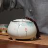 12.8cm Hand Painted Lotus Pattern Tea Caddy Ceramic Sealed Tea Storage Jar Kung Fu Tea Set view 2