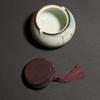 12.8cm Hand Painted Lotus Pattern Tea Caddy Ceramic Sealed Tea Storage Jar Kung Fu Tea Set view 3