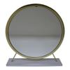 Acme Adao Vanity Mirror and Stool in White and Brass view 2