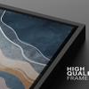 wall26 Framed Canvas Print Wall Art Set Blue, Orange and White Watercolor Color Waves Abstract Shapes Illustrations Modern Chic Relax/Calm for Living Room, Bedroom, Office - 16"x24"x2 Black view 4