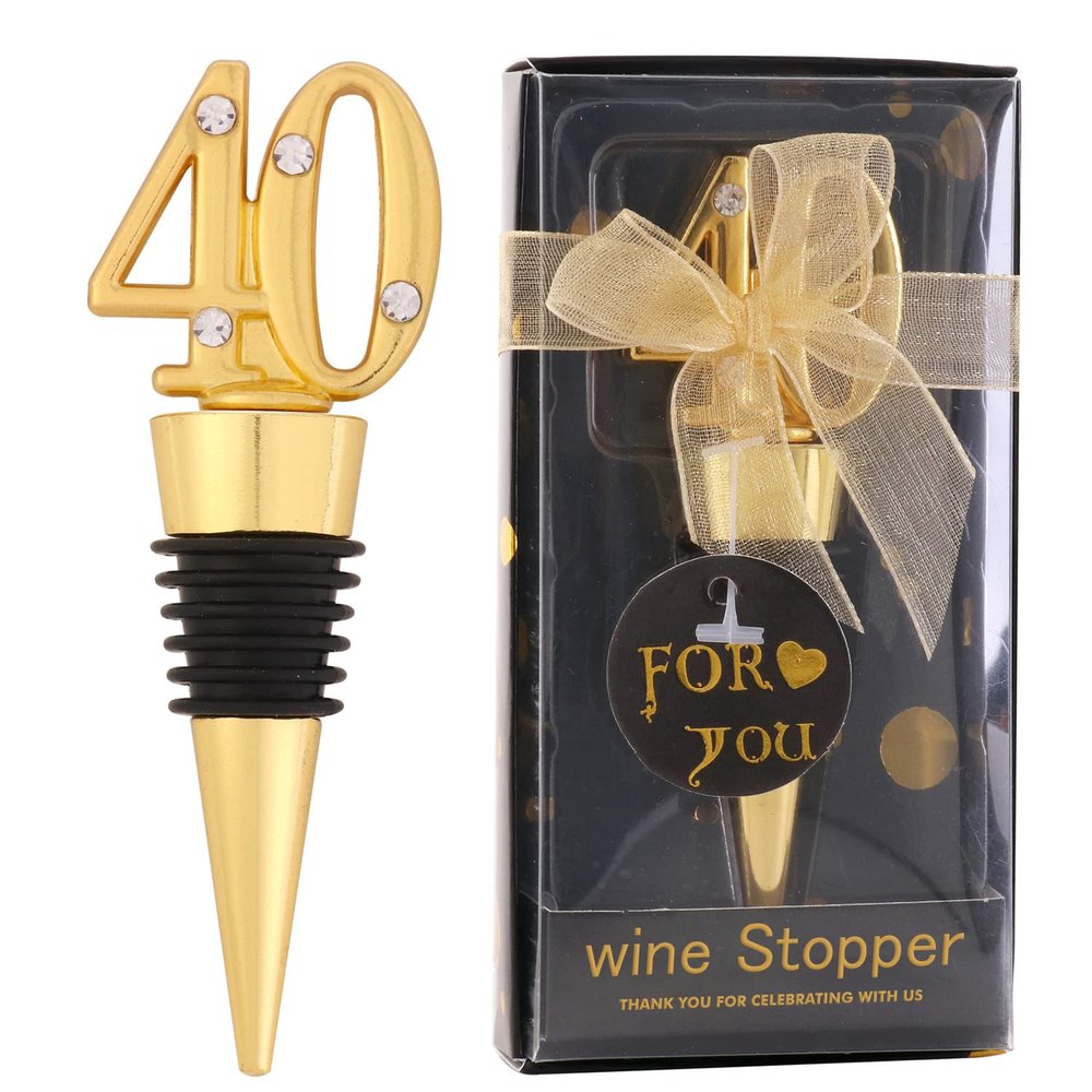 24 Pack 40th Birthday Favors For Guests 40 Years Old Wine Bottle Stopper With Gift Box For 40th Wedding Gift Party Favor Decoration