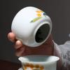 7.7cm Hand Painted Loquat Pattern Tea Caddy Ceramic Sealed Tea Jar Kung Fu Tea Set view 3