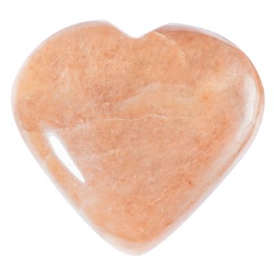 Crocon 50mm Peach Moonstone Heart Stone Big Heart Shape Puff Stones Set 450+ Carats Pocket Crystal Healing Tumble Collection Palm Worry Stone Good Luck Charm Meditation Gift Craft Home Decor