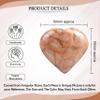 Crocon 50mm Peach Moonstone Heart Stone Big Heart Shape Puff Stones Set 450+ Carats Pocket Crystal Healing Tumble Collection Palm Worry Stone Good Luck Charm Meditation Gift Craft Home Decor view 4