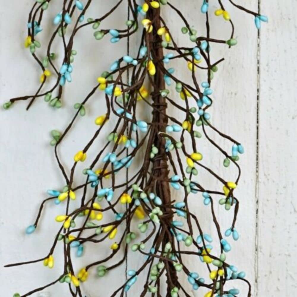 Pip Berry Garland in Lakeside 4.5' / 4.5 FT / 54" - Blue, Green & Yellow Summer