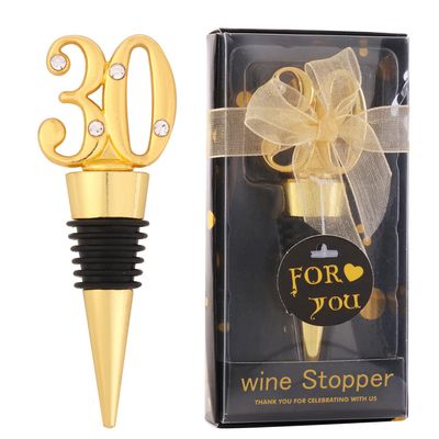 12 Pack 30 Years Old Wine Bottle Stoppers with Gift Box for 30th Birthday Party Favor Souvenir Wedding Souvenirs Wine Bottle Decorations