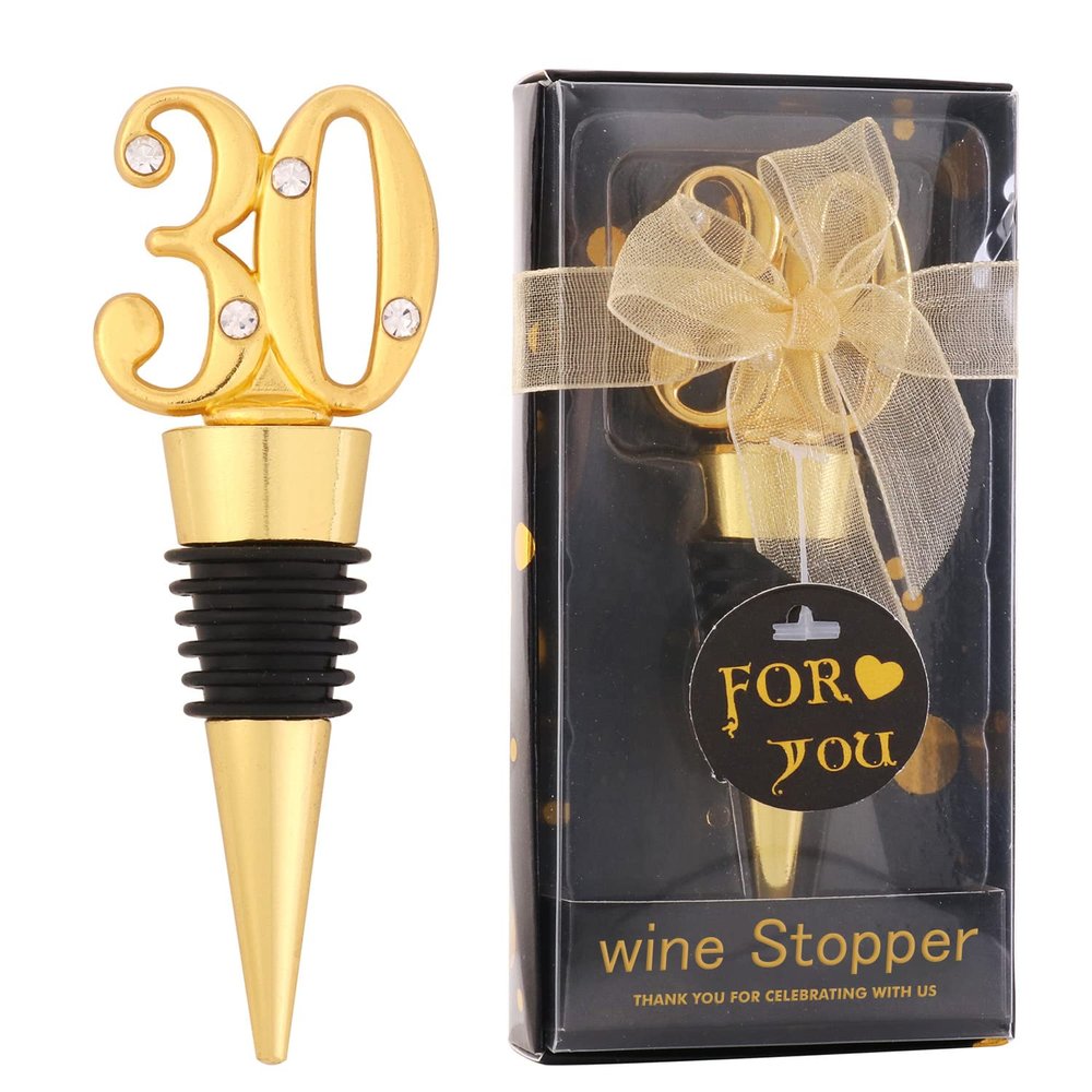 12 Pack 30 Years Old Wine Bottle Stoppers with Gift Box for 30th Birthday Party Favor Souvenir Wedding Souvenirs Wine Bottle Decorations