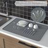 Silicone Stove Top Cover for Electric Stove 28''x20'', Extra Large Dish Drying Mat, 28 x 20 Trivet Mat for Hot Pot, Silicone Stove Top Protector -Grey view 3