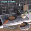 Silicone Stove Top Cover for Electric Stove 28''x20'', Extra Large Dish Drying Mat, 28 x 20 Trivet Mat for Hot Pot, Silicone Stove Top Protector -Grey view 4