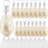 Hicarer Baptism Our Lady of Guadalupe Wood Design Keychain with Organza Gift Bags for Baptism Christening Communion(50 Pieces) view 1