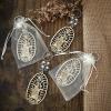 Hicarer Baptism Our Lady of Guadalupe Wood Design Keychain with Organza Gift Bags for Baptism Christening Communion(50 Pieces) view 3