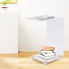 Acrylic Side Table, C Shape End Table Acrylic Clear Laptop Coffee Snack Desk with 4 Wheels for Living Room Bedside view 3