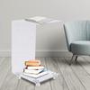 Acrylic Side Table, C Shape End Table Acrylic Clear Laptop Coffee Snack Desk with 4 Wheels for Living Room Bedside view 4