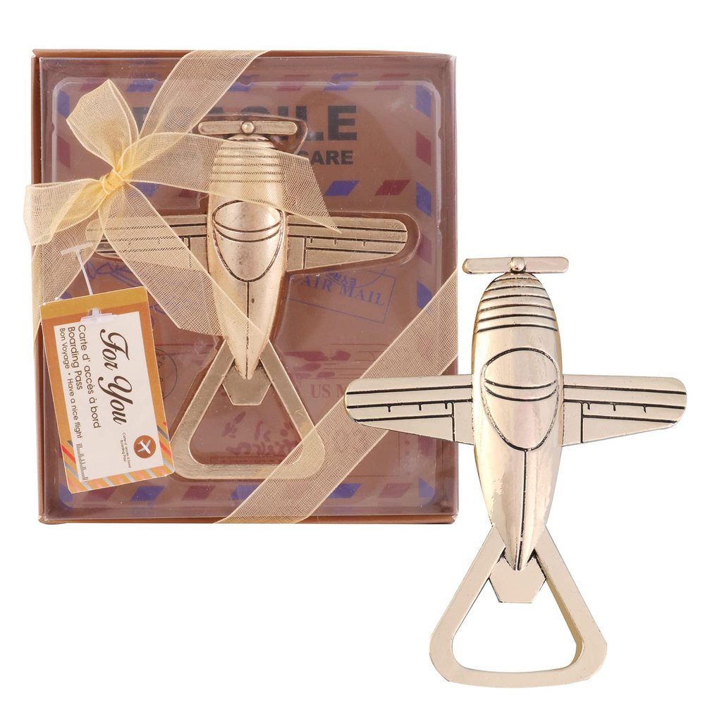 24 Airplane Bottle Openers - Travel Theme Wedding Favors & Souvenirs for Guest - Beer Bottle Opener - Party Favor & Birthday Decorations