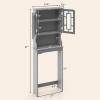 BestComfort Wooden Over The Toilet Storage Cabinet, Home Bathroom Space Saver, Double Doors, Adjustable Shelf Organizer, Open Storage Shelf, Freestanding Toilet Storage Rack Unit (Gray), Grey view 2