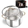 Ciwete 8 Quart Stock Pot, 3 Ply Whole Clad Stainless Steel Stock Pot, 8 QT Cooking Pot with Lid, Induction Pot for Cooking, 18/10 Stainless Steel Cookware Stockpots Oven, Gas and Dishwasher Safe view 1