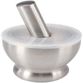 Stainless Steel Mortar and Pestle Sets, Spice Grinder Pepper Crusher Bowl Pestle Mortar Grinder Kitchen Tool Stainless Steel Masher