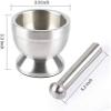 Stainless Steel Mortar and Pestle Sets, Spice Grinder Pepper Crusher Bowl Pestle Mortar Grinder Kitchen Tool Stainless Steel Masher view 3