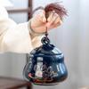 13.8cm Lotus Pattern Tea Caddy Ceramic Storage Sealed Jar Chinese Creative Tea Set view 2