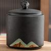 16cm Chinese Tea Caddy Ceramic Sealed Jar Household Puer Storage Jar Kung Fu Tea Set view 1