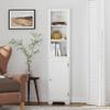 UTEX 64" Freestanding Storage Cabinet, Bathroom Tall Silm Cabinet with Doors and Adjustable Shelves, Free Standing Linen Tower, Home Storage Furniture, White view 2
