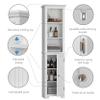 UTEX 64" Freestanding Storage Cabinet, Bathroom Tall Silm Cabinet with Doors and Adjustable Shelves, Free Standing Linen Tower, Home Storage Furniture, White view 4