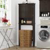 UTEX Bathroom Storage Over The Toilet, Above Toilet Storage Cabinet Organizer with Adjustable Shelves and Double Doors, Espresso view 3