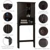 UTEX Bathroom Storage Over The Toilet, Above Toilet Storage Cabinet Organizer with Adjustable Shelves and Double Doors, Espresso view 4