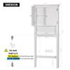 UTEX Over The Toilet Storage Cabinet, Over Toilet Bathroom Organizer with Adjustable Shelves and Double Doors, White view 2
