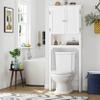 UTEX Over The Toilet Storage Cabinet, Over Toilet Bathroom Organizer with Adjustable Shelves and Double Doors, White view 3