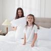 RRlinen Burgundy Pinch Pleated Comforter Set for Oversized Queen Size (98" x 98")(98" x 98") Bed-100% Soft Cotton 500 GSM Cute Classic Design 5 PCs-Comforter Duvet Insert with 4 Pillow Shams view 2
