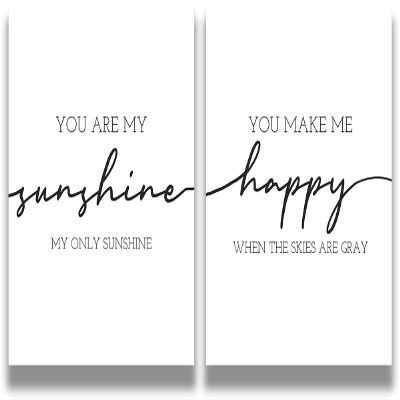You Are My Sunshine - Beautiful Modern Typography Wall Print - Set of 2 - Minimalist Wall Decor for Nursery - Above Crib Wall Art - Baby Shower Gifts - New Parent Gift - 11x14 unframed print