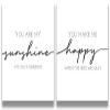 You Are My Sunshine - Beautiful Modern Typography Wall Print - Set of 2 - Minimalist Wall Decor for Nursery - Above Crib Wall Art - Baby Shower Gifts - New Parent Gift - 11x14 unframed print view 1