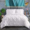 RRlinen White Pinch Pleated Comforter Set for Oversized Queen Size (98" x 98")(98" x 98") Bed-100% Soft Cotton 500 GSM Cute Classic Design 5 PCs-Comforter Duvet Insert with 4 Pillow Shams view 1