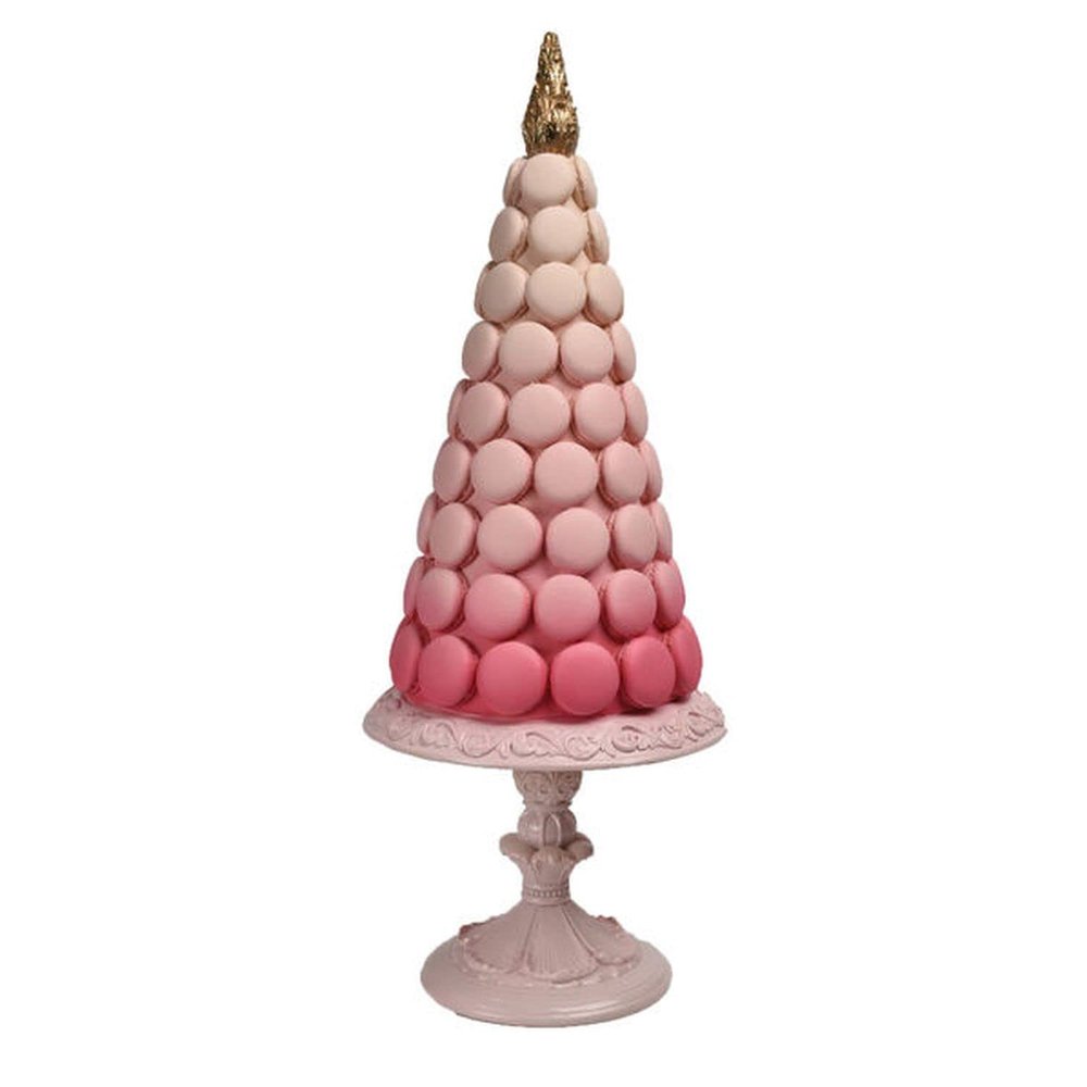 December Diamonds Pink Macaron Sweet Tree Centerpiece 20-Inch Dessert Display for Christmas, Easter, or Holiday Table Dcor
