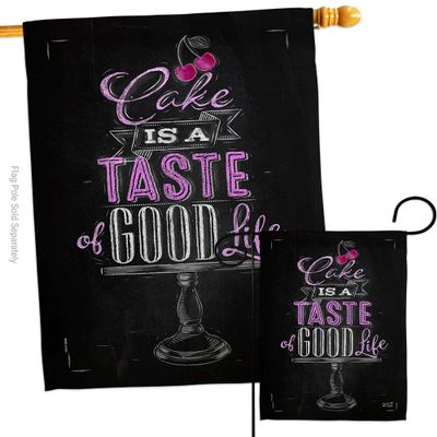 Angeleno Heritage Cake Taste Good Garden House Flag Set Food Sweet Pie Candy Donut Popsicle Dessert Ice Cream Decoration Banner Small Yard Gift Double-Sided, Made in USA