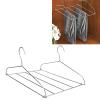 Stainless Steel Magic Pants Hangers Foldable Multifunctional Space Saving Slacks Hangers for Pants Clothes view 3