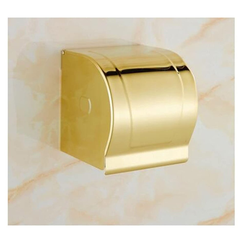 TYZK Shower Shelves Gold Bath Sets, Towel Rack, Paper Holder, Toilet Brush Holder, Hooks Bathing Accessories (Color : Paper Holder 1)
