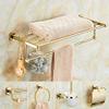 TYZK Shower Shelves Gold Bath Sets, Towel Rack, Paper Holder, Toilet Brush Holder, Hooks Bathing Accessories (Color : Paper Holder 1) view 4