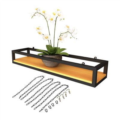 Ceiling Shelf Flower Pot Rack Storage, Ceiling Hanging Flower Stand, Adjustable Ceiling Floating Shelves, Creative Plant Railing Shelf, Hanging Flower Stand (Size : 120X25X15CM)