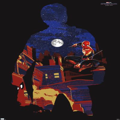 Trends International Marvel Spider-Man: No Way Home - Silhouette Wall Poster, 34L x 22.4W, Premium Unframed Version