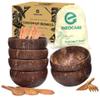 ENEOCare Organic Reusable Coconut Bowls and Wooden Spoon Sets, Perfect for Smoothie, Acai and Buddha Bowls (4) view 1