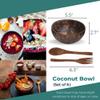 ENEOCare Organic Reusable Coconut Bowls and Wooden Spoon Sets, Perfect for Smoothie, Acai and Buddha Bowls (4) view 2